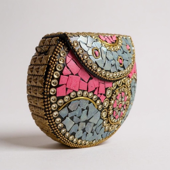 Ramla Beverly Hills Bag – Pink Mosaic | Handmade in Morocco NWOT - Picture 3 of 7